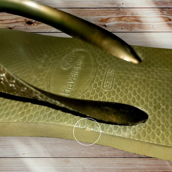 Lot of 2 Pairs - HAVAIANAS - Women's Flip Flop Olive Green and Dark Blue - US 6 - Picture 5 of 8